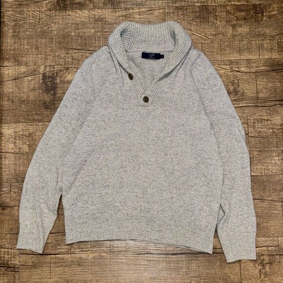 J. Crew Lambswool shawl collared sweater - Picture 2 of 6